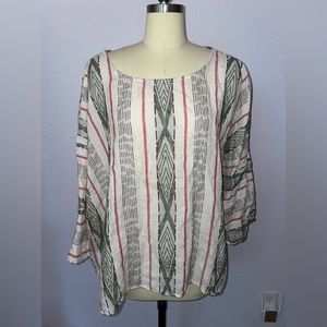 1005-805 CP SHADES RED BLUE TUNIC TOP